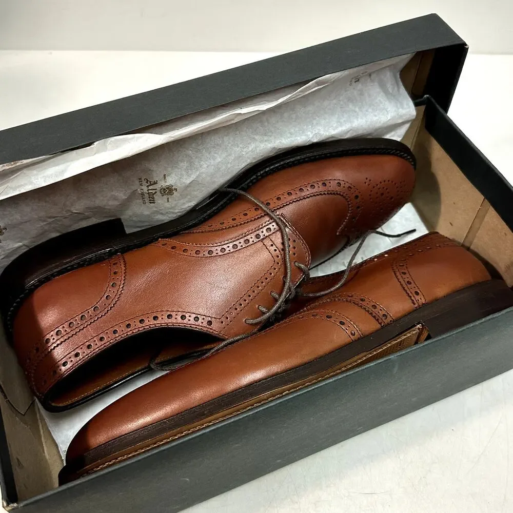 NIB RARE Alden 966 Short Wing Blucher Burnished Tan Calf Derby Made in USA 9 D